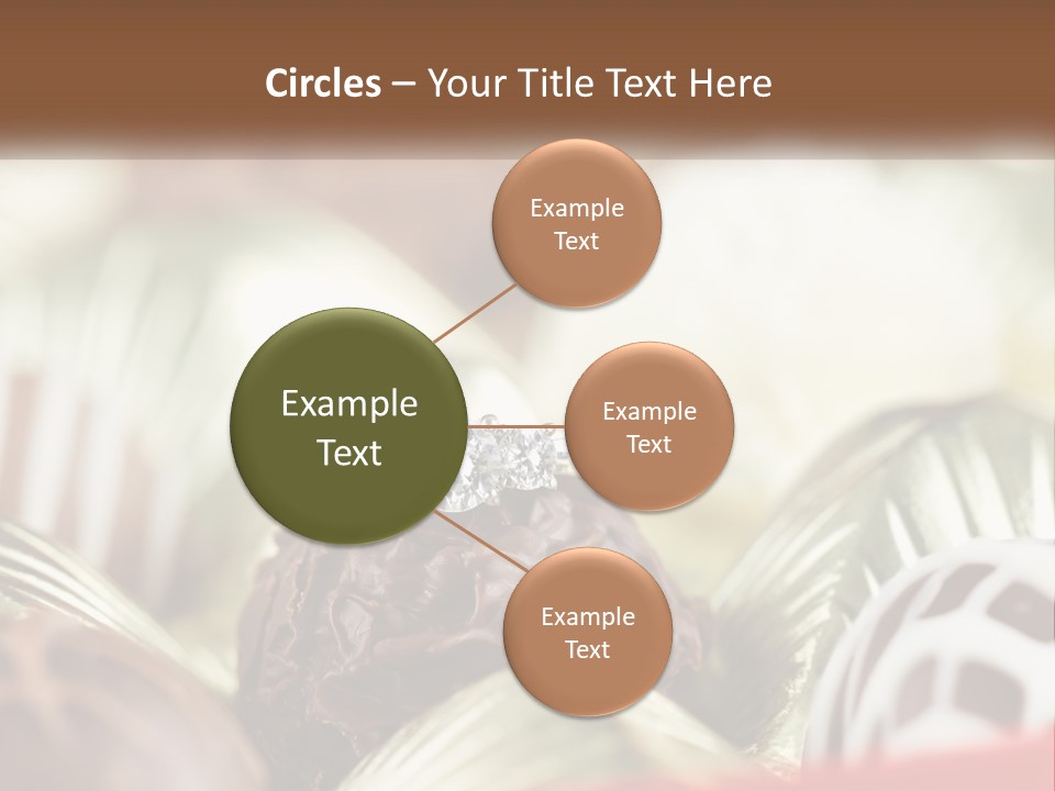 A Group Of Chocolates With A Diamond Ring On Top PowerPoint Template