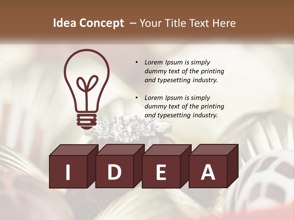 A Group Of Chocolates With A Diamond Ring On Top PowerPoint Template