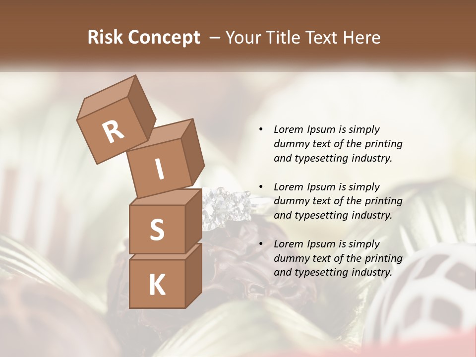 A Group Of Chocolates With A Diamond Ring On Top PowerPoint Template