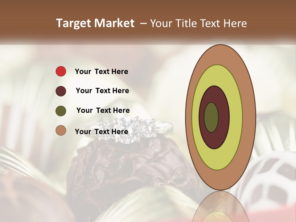 A Group Of Chocolates With A Diamond Ring On Top PowerPoint Template