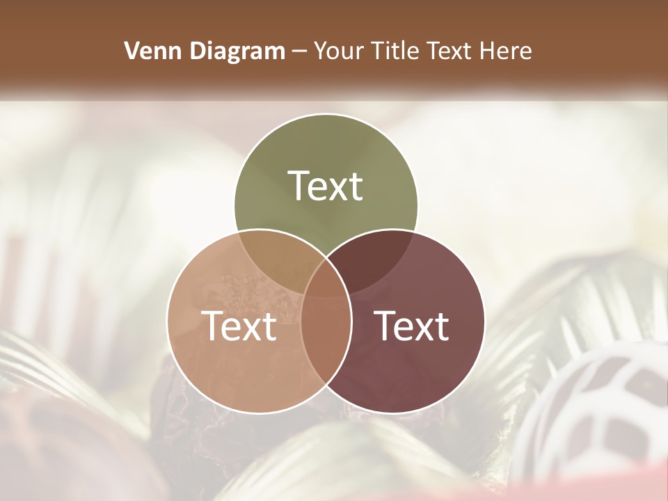 A Group Of Chocolates With A Diamond Ring On Top PowerPoint Template