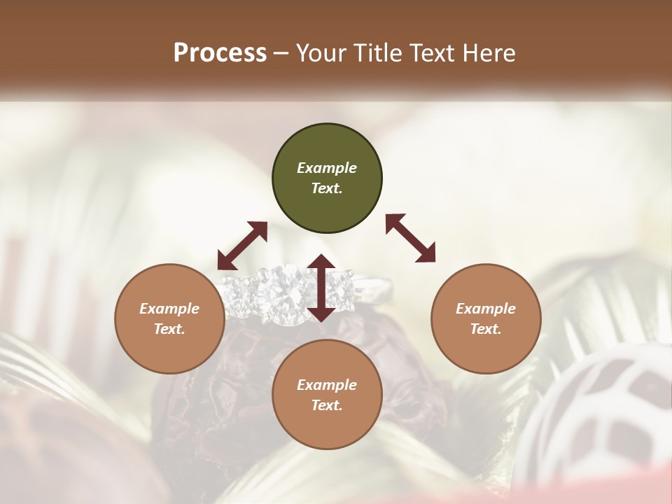 A Group Of Chocolates With A Diamond Ring On Top PowerPoint Template