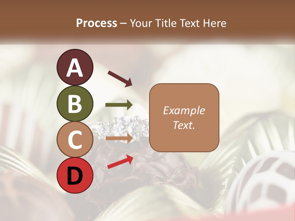 A Group Of Chocolates With A Diamond Ring On Top PowerPoint Template