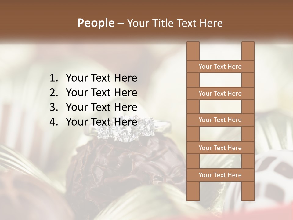 A Group Of Chocolates With A Diamond Ring On Top PowerPoint Template