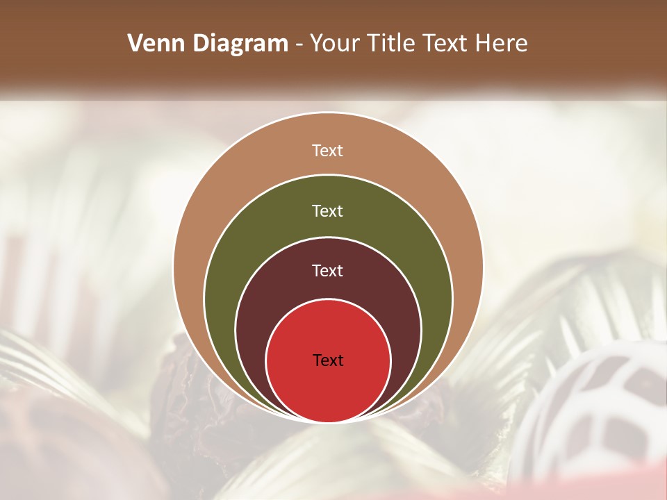 A Group Of Chocolates With A Diamond Ring On Top PowerPoint Template