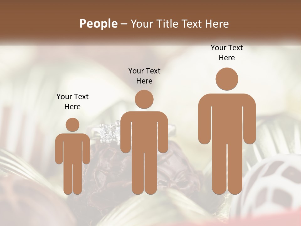 A Group Of Chocolates With A Diamond Ring On Top PowerPoint Template