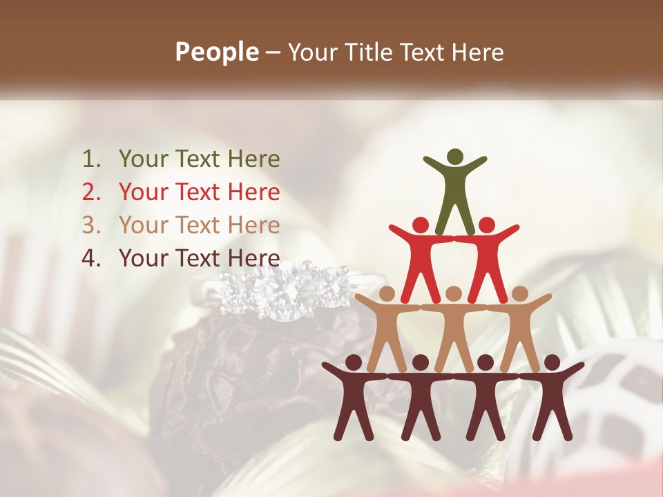 A Group Of Chocolates With A Diamond Ring On Top PowerPoint Template