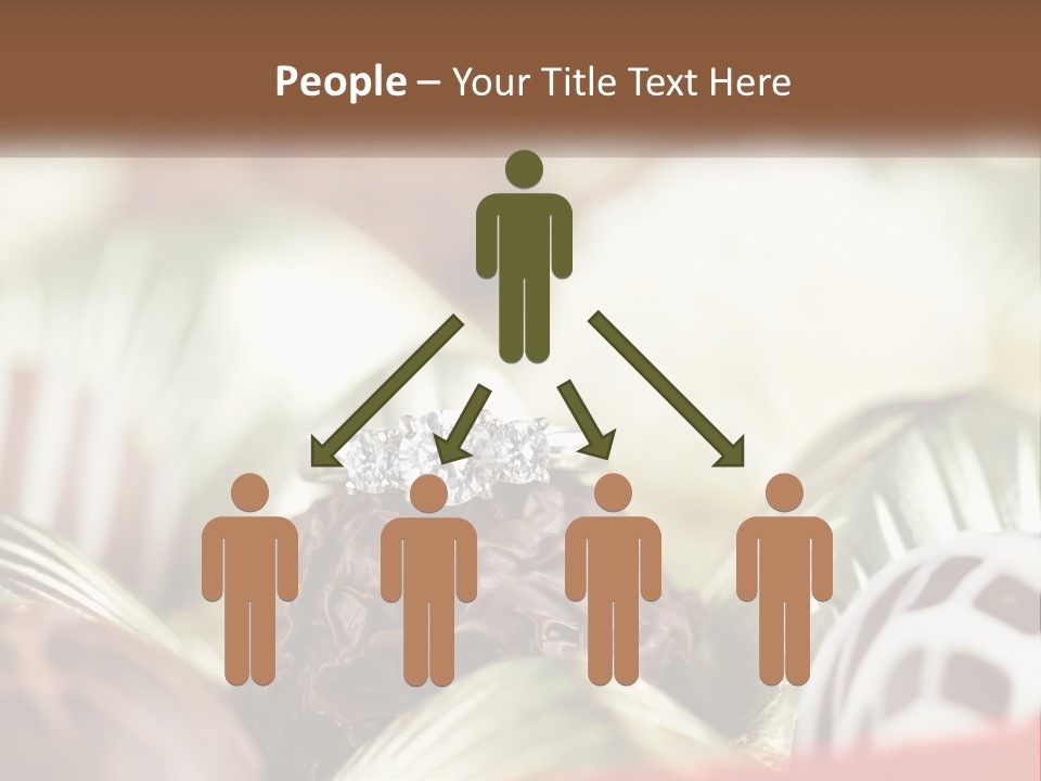 A Group Of Chocolates With A Diamond Ring On Top PowerPoint Template