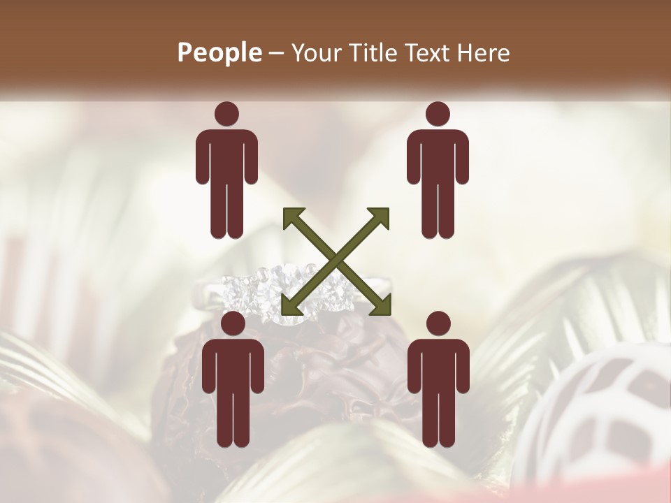 A Group Of Chocolates With A Diamond Ring On Top PowerPoint Template