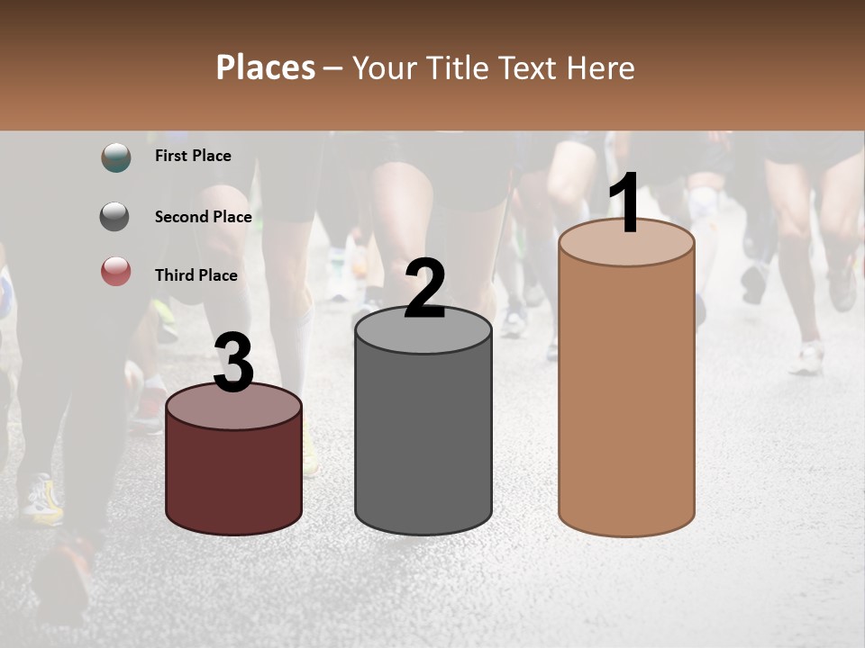 A Group Of People Running Down A Street PowerPoint Template