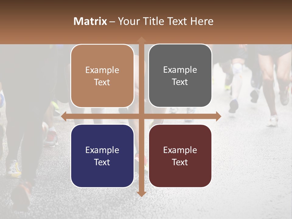 A Group Of People Running Down A Street PowerPoint Template