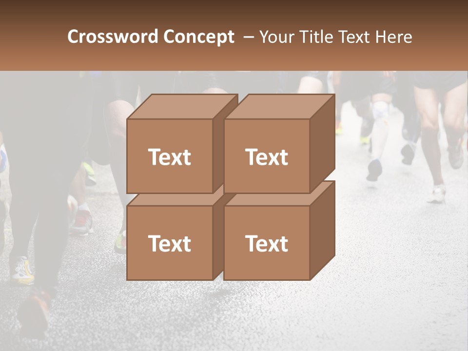 A Group Of People Running Down A Street PowerPoint Template