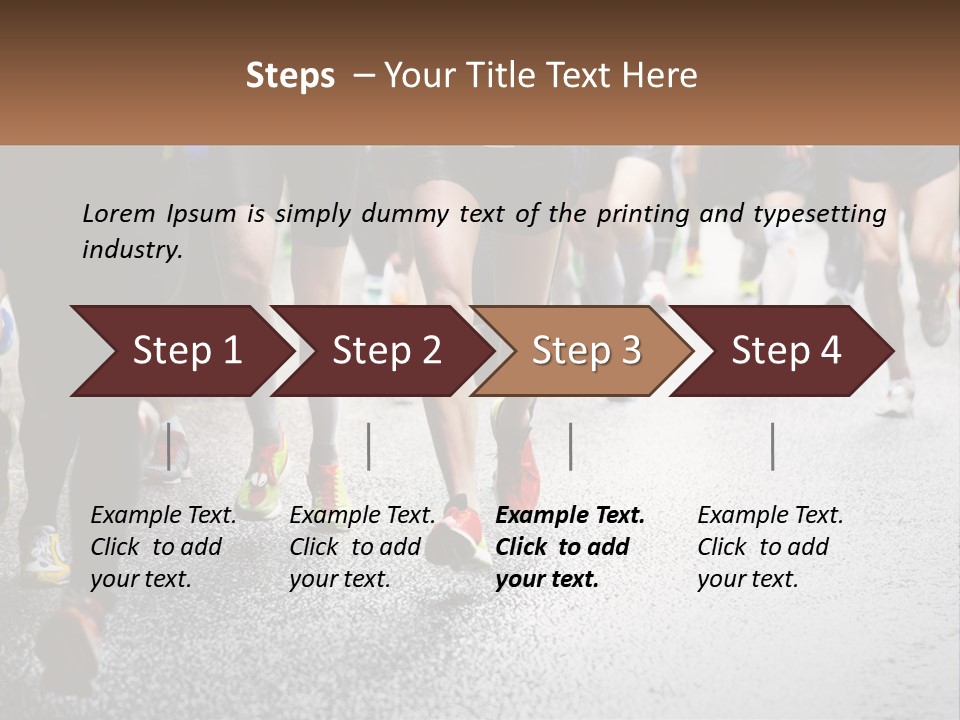 A Group Of People Running Down A Street PowerPoint Template