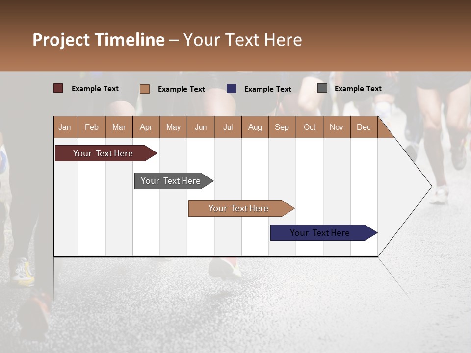 A Group Of People Running Down A Street PowerPoint Template