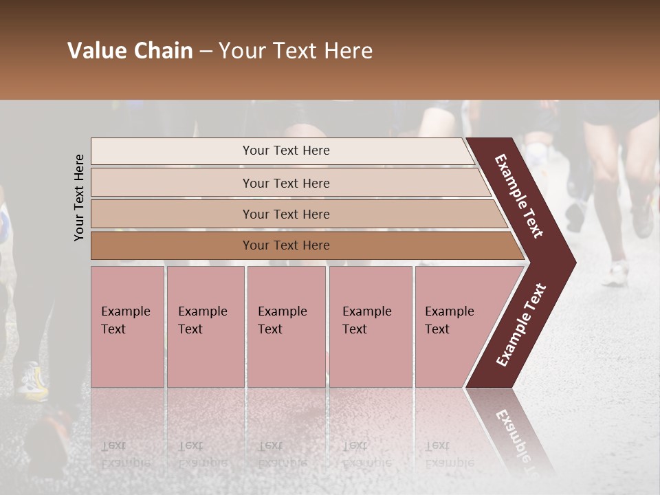 A Group Of People Running Down A Street PowerPoint Template