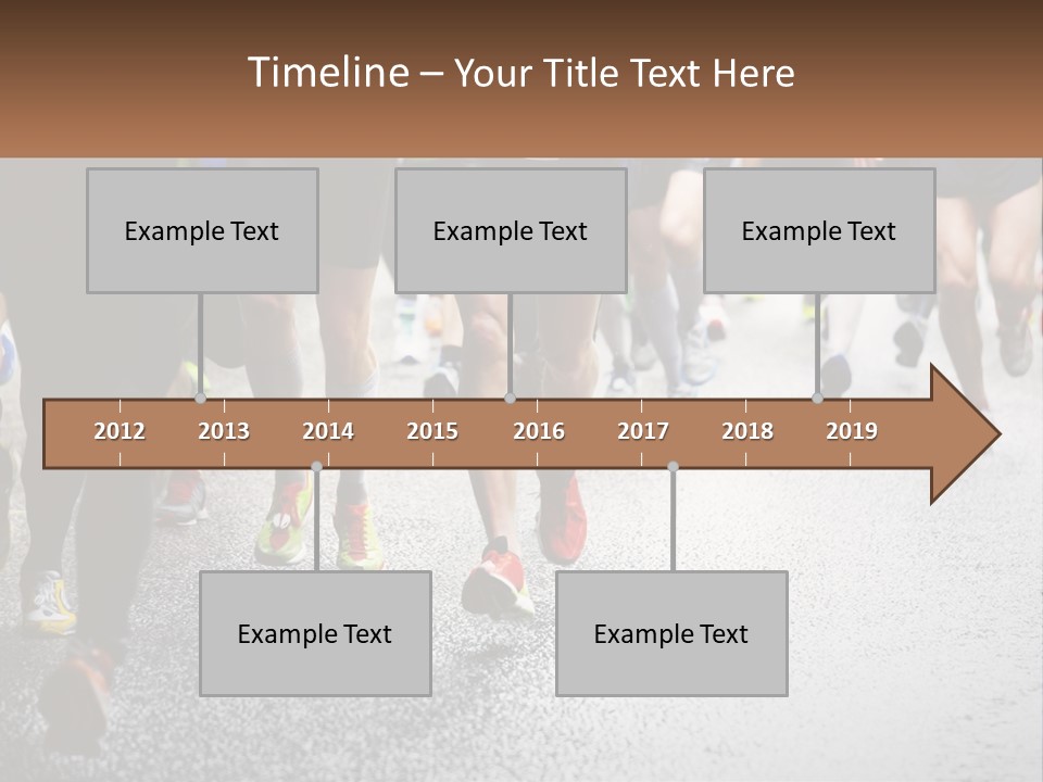 A Group Of People Running Down A Street PowerPoint Template
