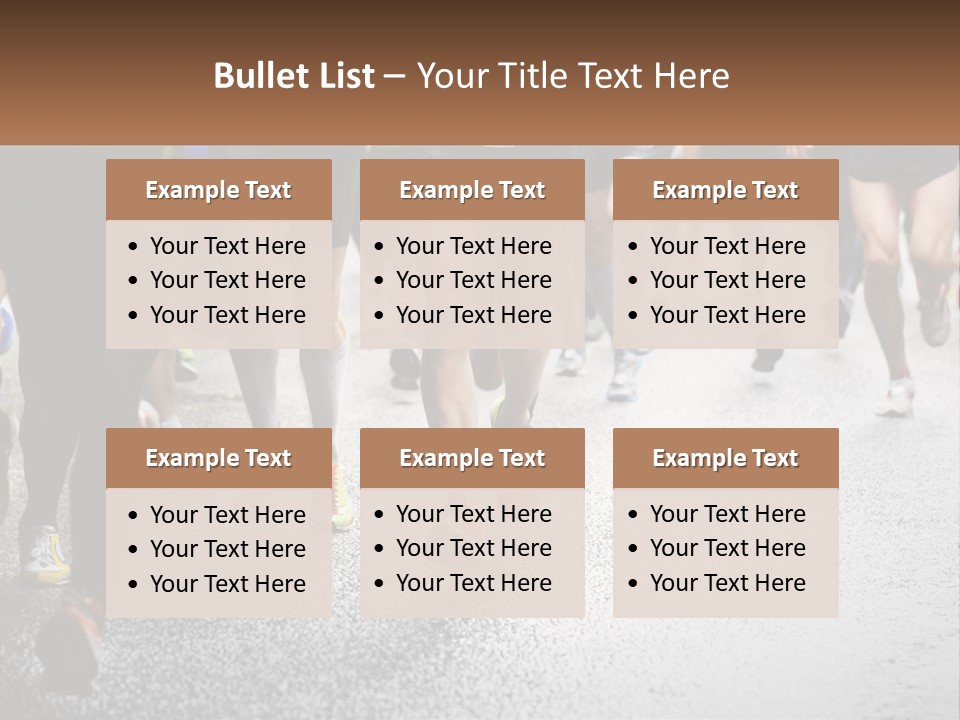A Group Of People Running Down A Street PowerPoint Template