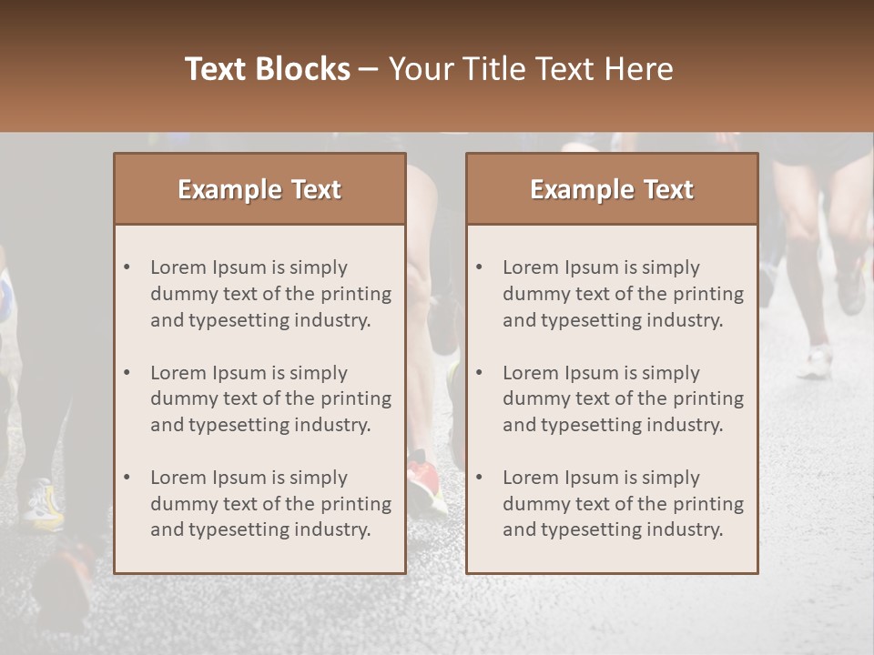 A Group Of People Running Down A Street PowerPoint Template
