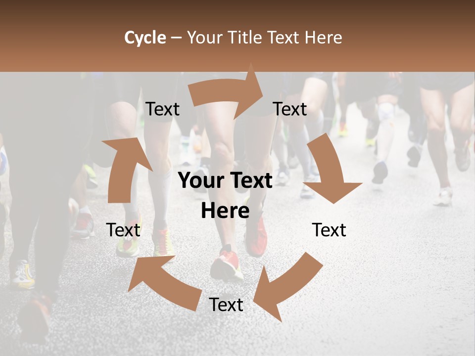 A Group Of People Running Down A Street PowerPoint Template
