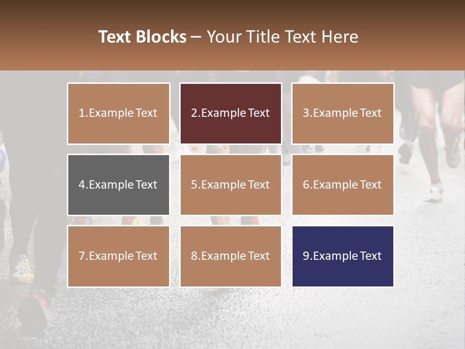 A Group Of People Running Down A Street PowerPoint Template