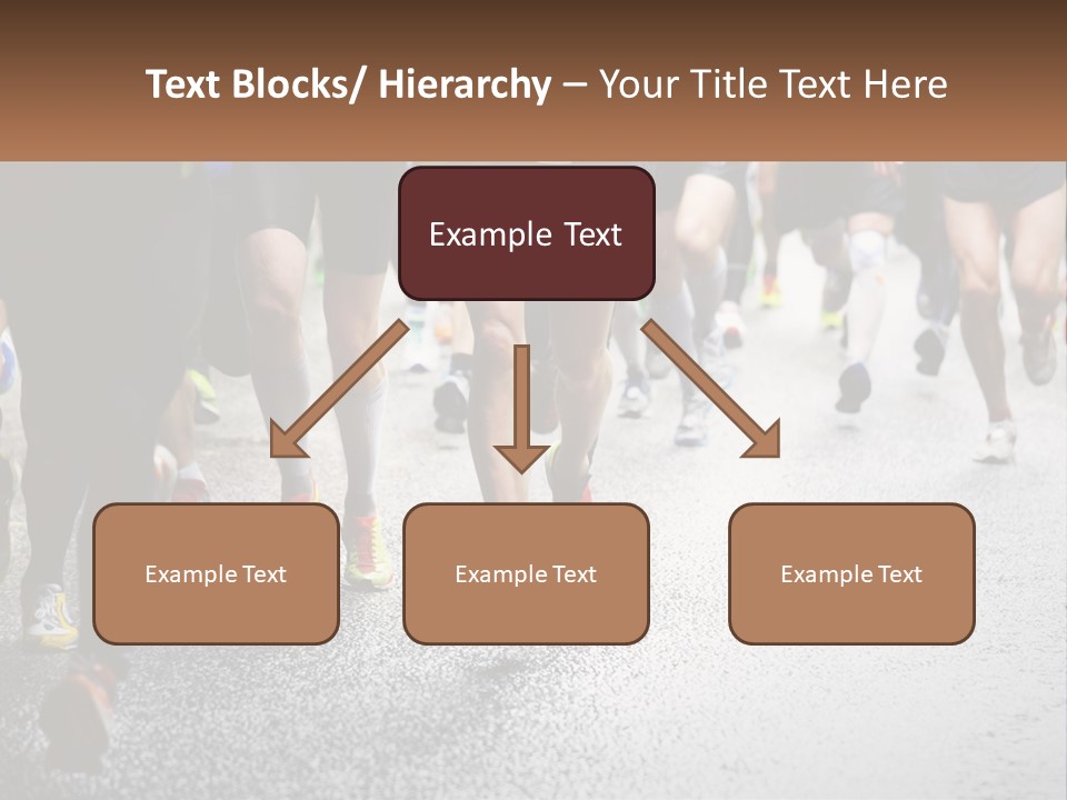 A Group Of People Running Down A Street PowerPoint Template