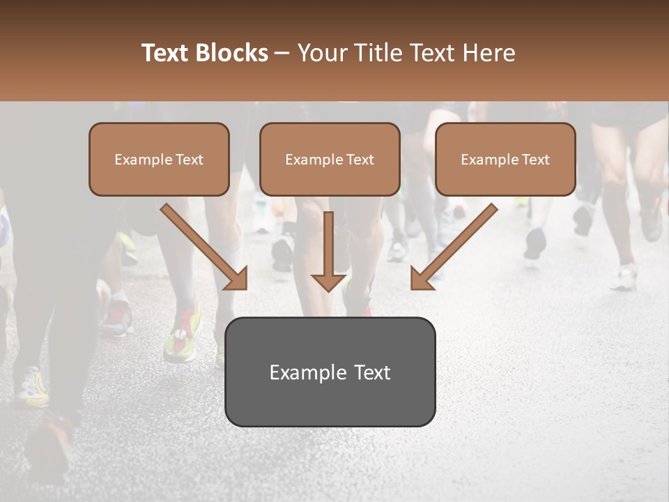 A Group Of People Running Down A Street PowerPoint Template