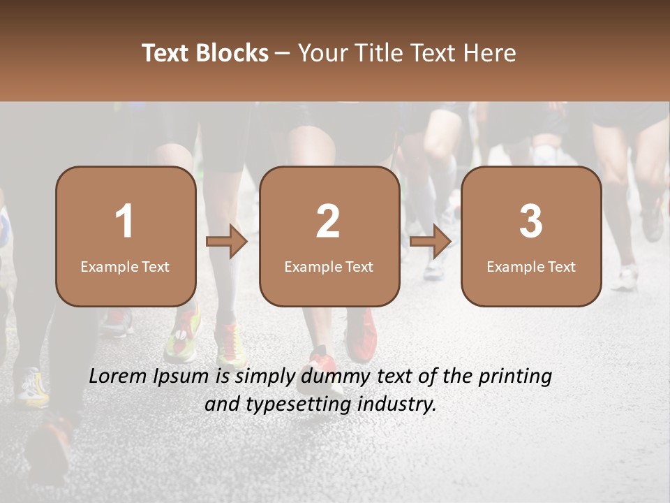 A Group Of People Running Down A Street PowerPoint Template