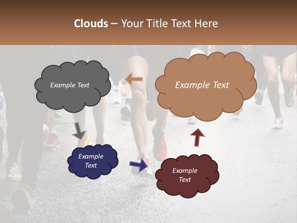 A Group Of People Running Down A Street PowerPoint Template