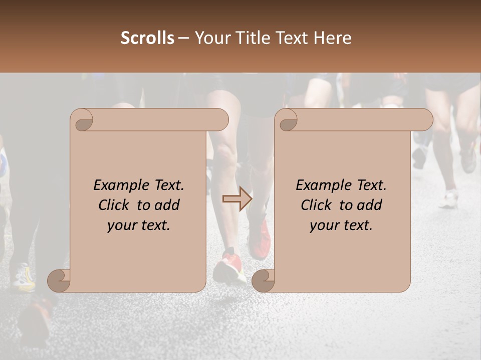 A Group Of People Running Down A Street PowerPoint Template
