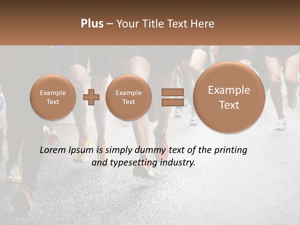 A Group Of People Running Down A Street PowerPoint Template