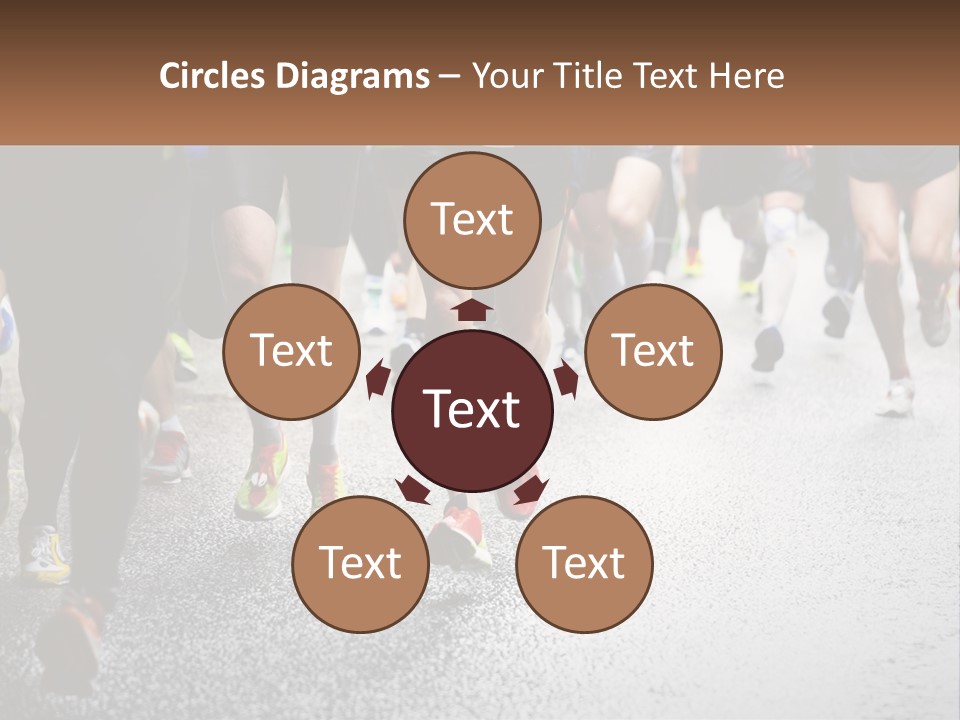 A Group Of People Running Down A Street PowerPoint Template