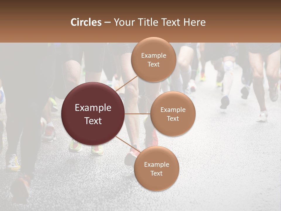 A Group Of People Running Down A Street PowerPoint Template