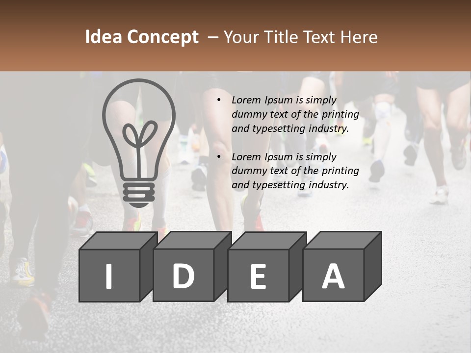 A Group Of People Running Down A Street PowerPoint Template
