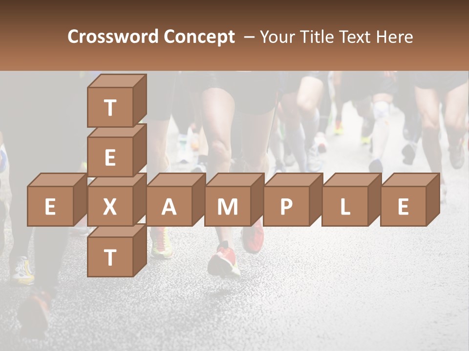 A Group Of People Running Down A Street PowerPoint Template
