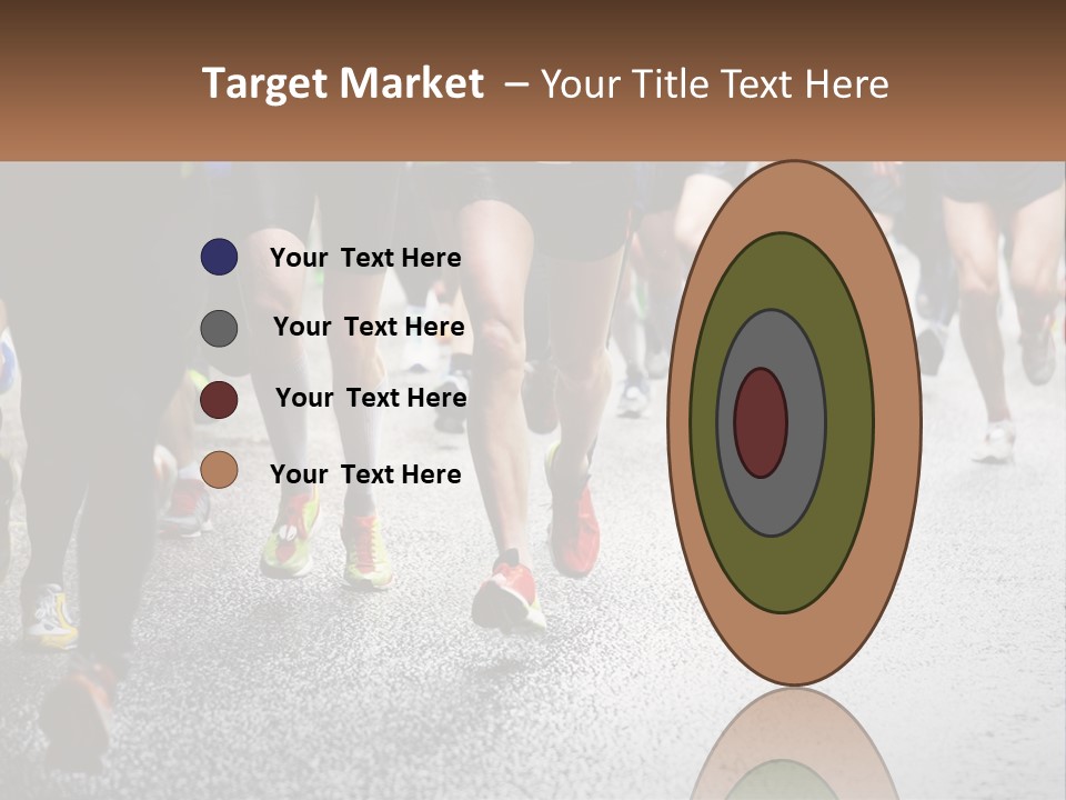 A Group Of People Running Down A Street PowerPoint Template