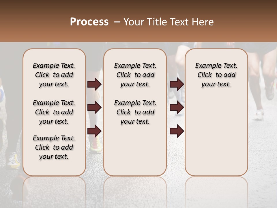 A Group Of People Running Down A Street PowerPoint Template