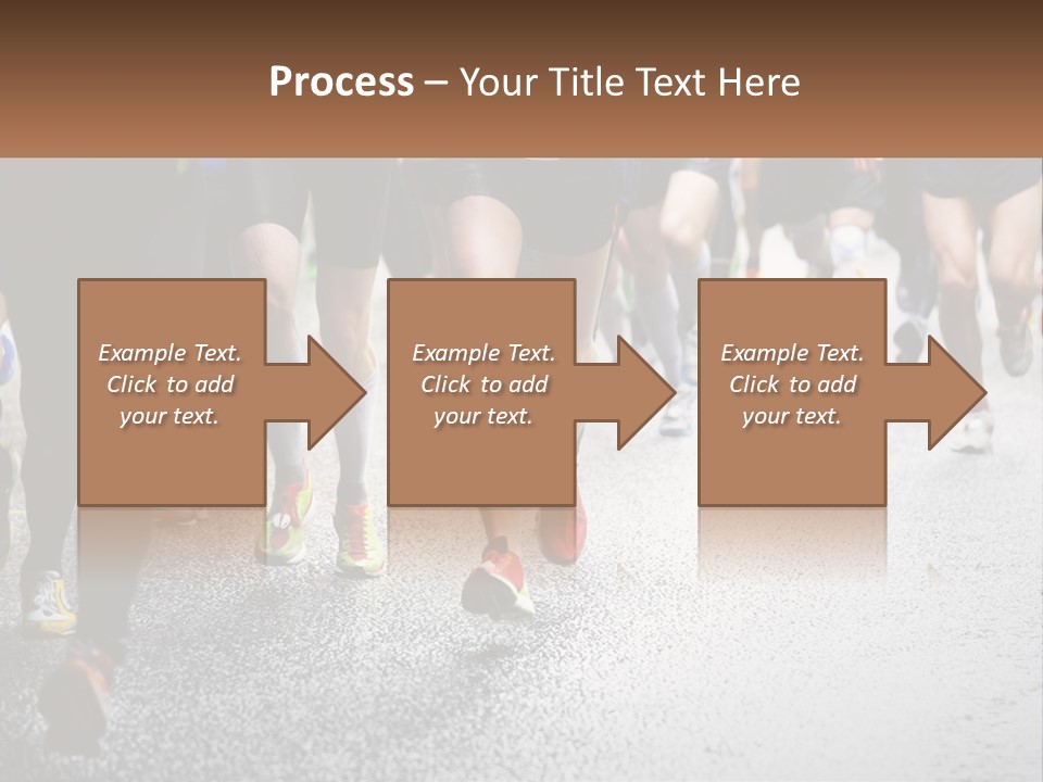 A Group Of People Running Down A Street PowerPoint Template