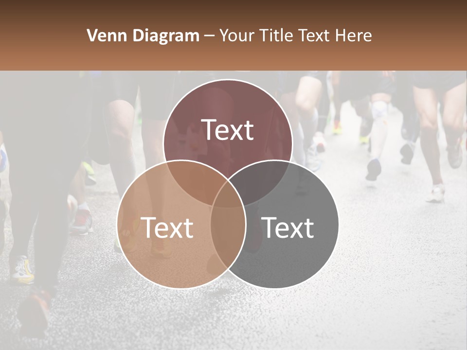 A Group Of People Running Down A Street PowerPoint Template