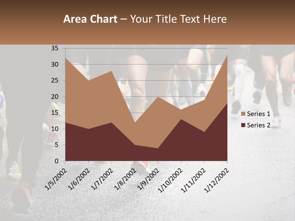 A Group Of People Running Down A Street PowerPoint Template