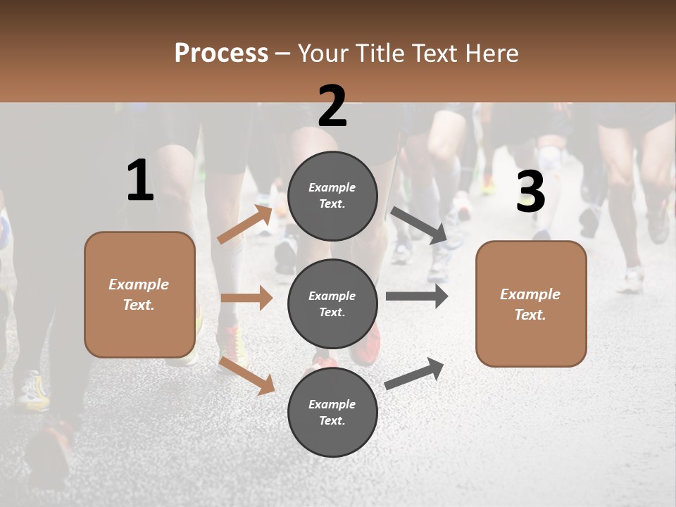 A Group Of People Running Down A Street PowerPoint Template