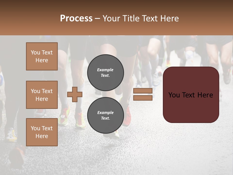 A Group Of People Running Down A Street PowerPoint Template