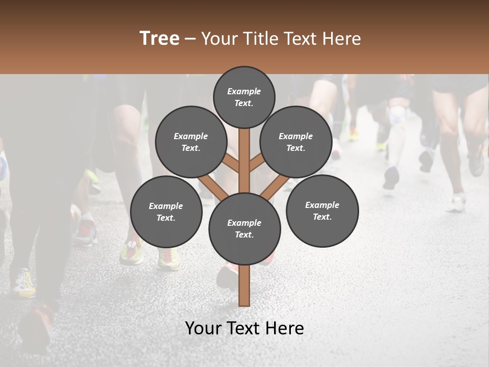 A Group Of People Running Down A Street PowerPoint Template