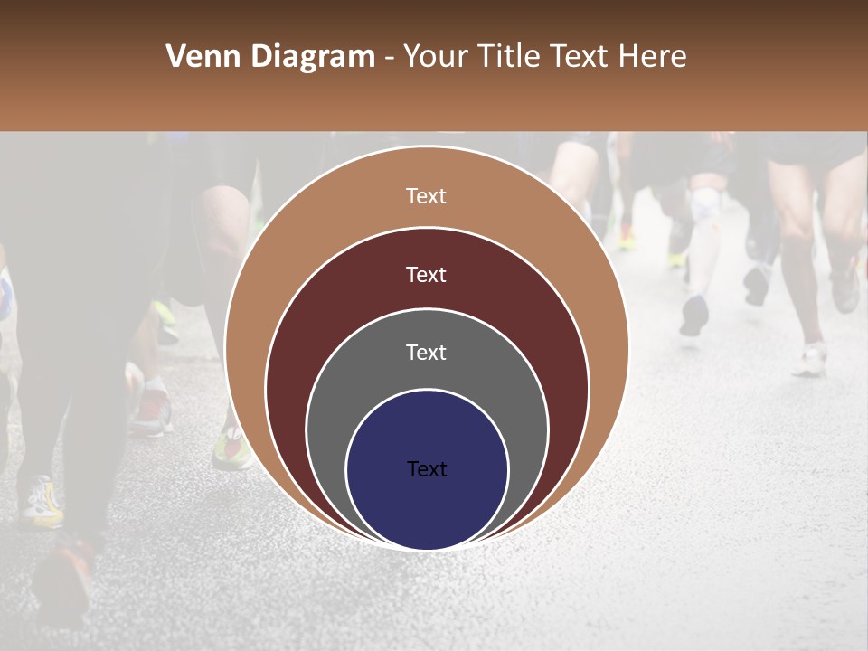 A Group Of People Running Down A Street PowerPoint Template