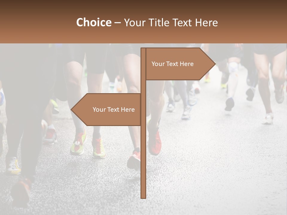 A Group Of People Running Down A Street PowerPoint Template