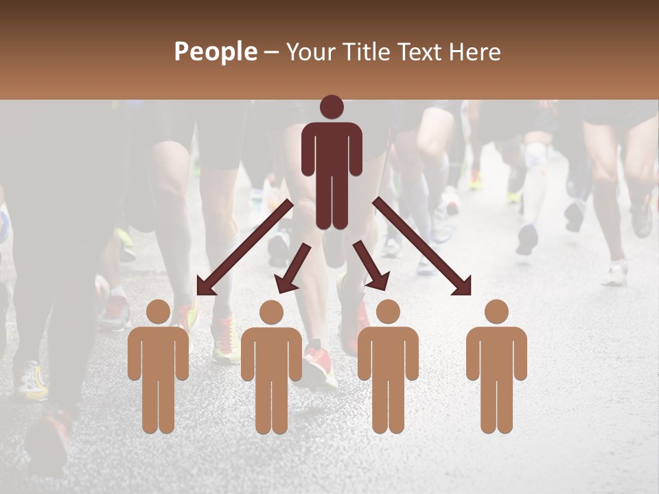 A Group Of People Running Down A Street PowerPoint Template