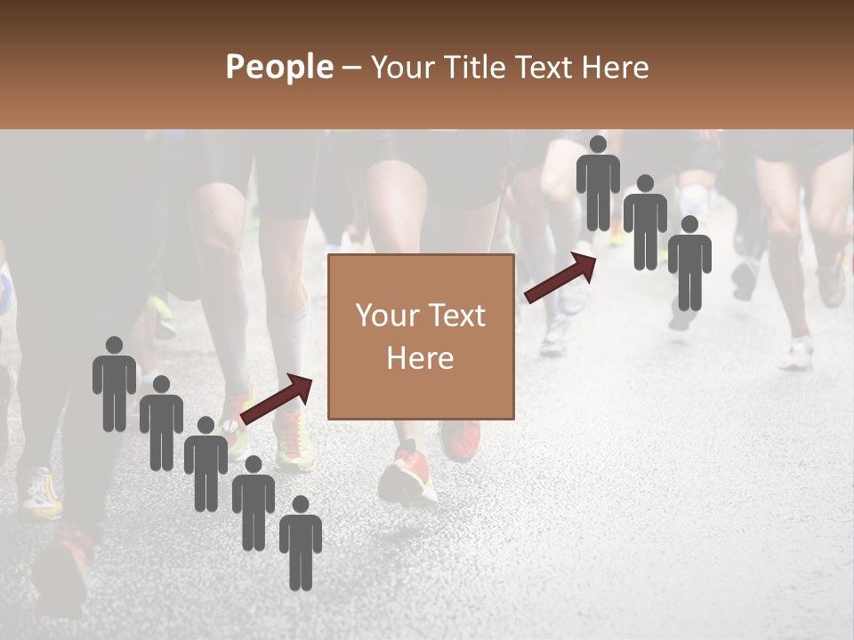 A Group Of People Running Down A Street PowerPoint Template