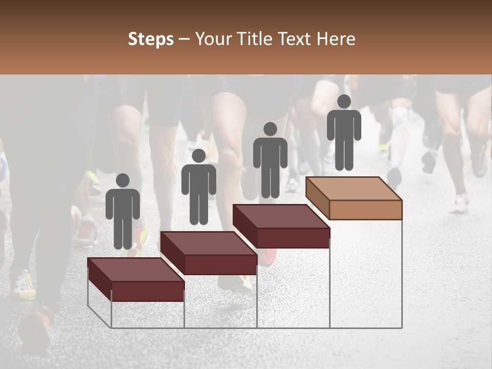 A Group Of People Running Down A Street PowerPoint Template