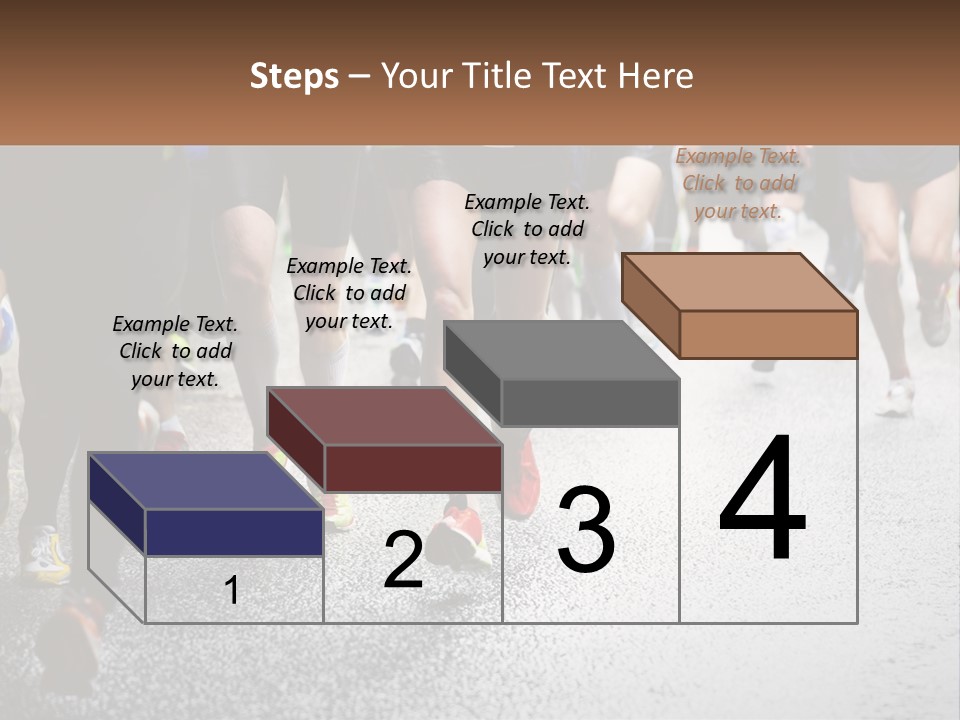 A Group Of People Running Down A Street PowerPoint Template