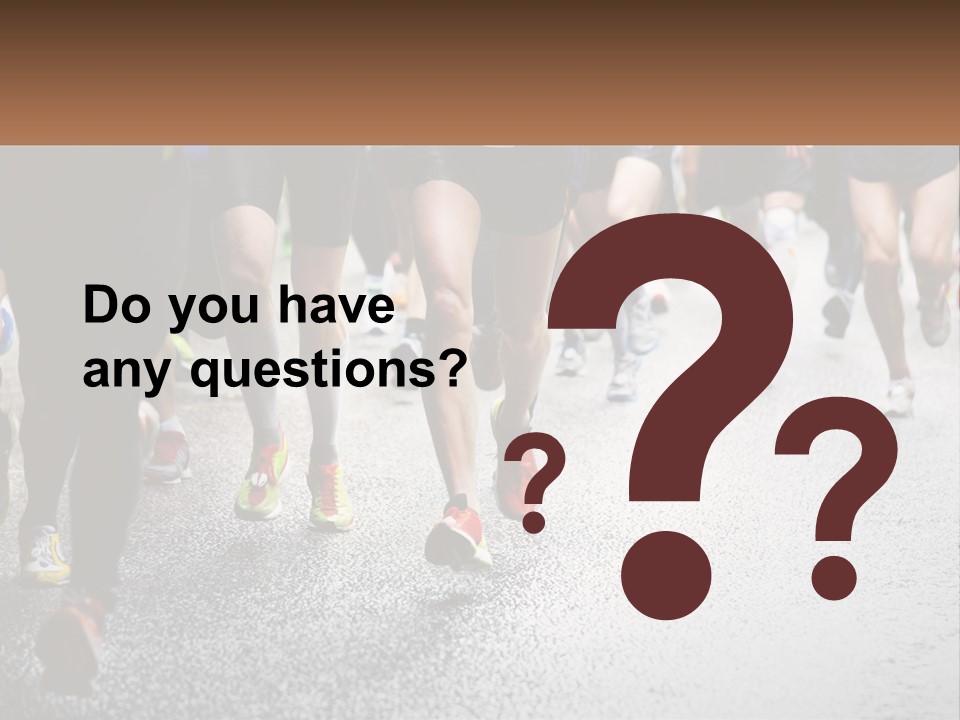 A Group Of People Running Down A Street PowerPoint Template