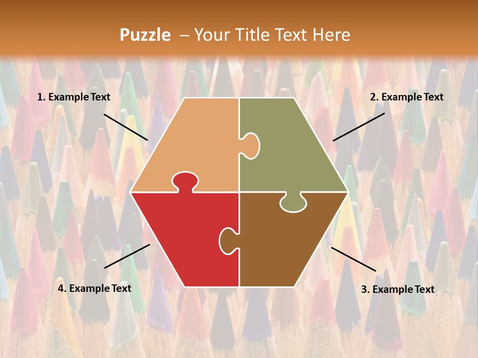 A Group Of Colored Pencils With A Brown Background PowerPoint Template